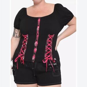 Monster High Skullette Lace Up Corset Top Goth Alt Fashion Halloween